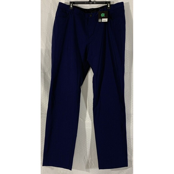 GSTQ Mens Navy 5 Pocket Performance Golf Pants Waist 40x34 NWT - Picture 1 of 7